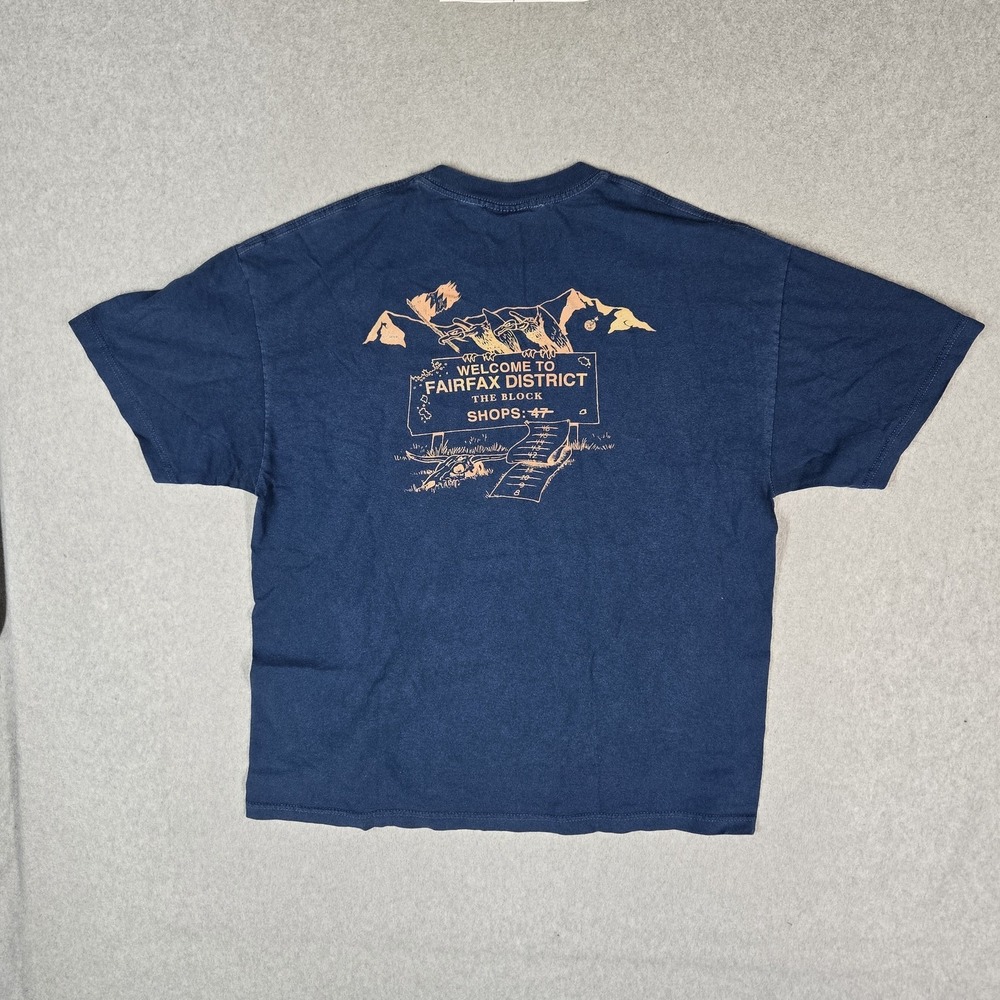 The Hundreds Men Shirt XL Blue Graphic Fairfax District Pocket Logo Short Sleeve
